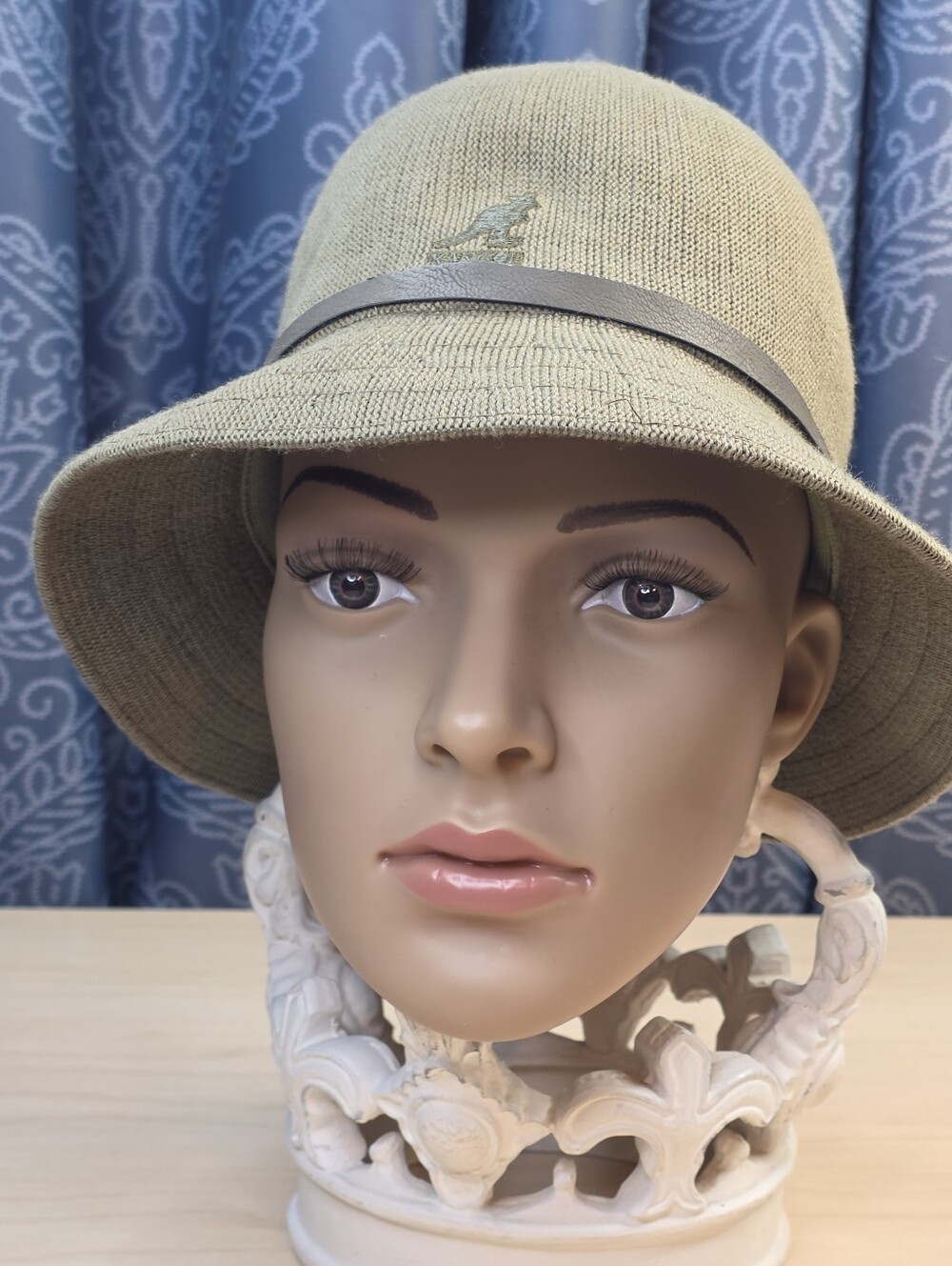 Kangol Olive Green Wildsmith Casual Knit Bucket Hat Size M